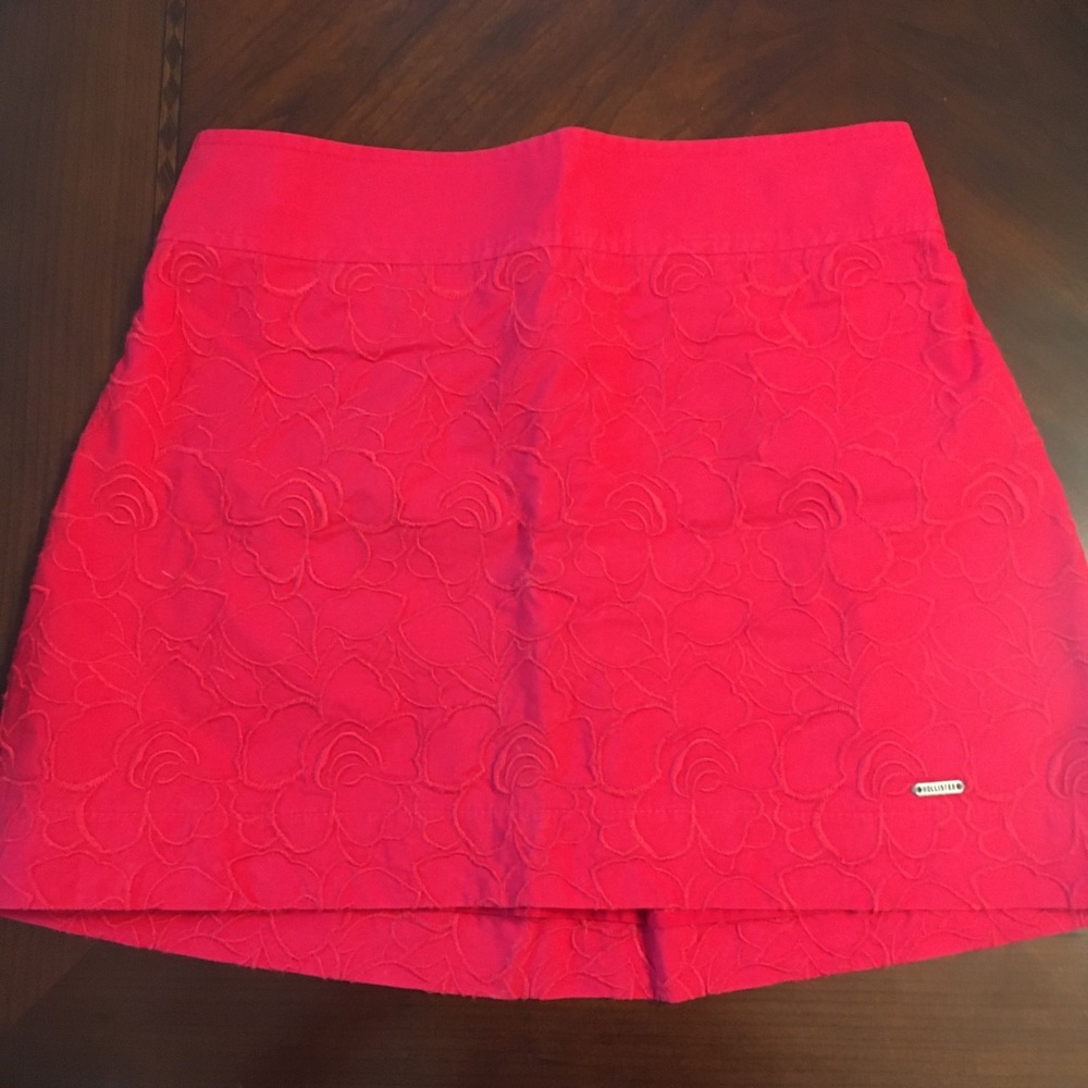 Hollister Red Floral Mini Skirt